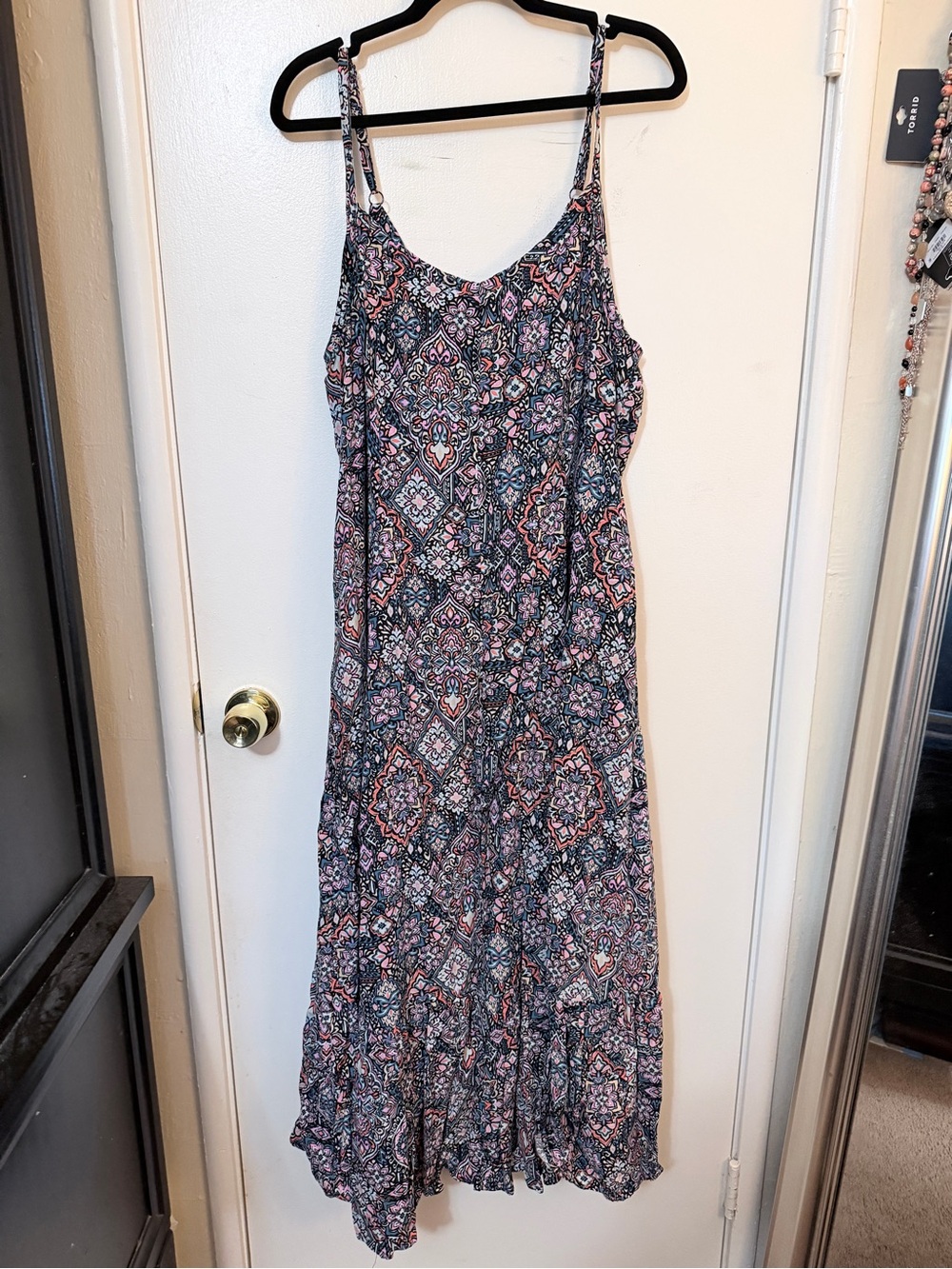 torrid Pink & Navy Printed Maxi Dress